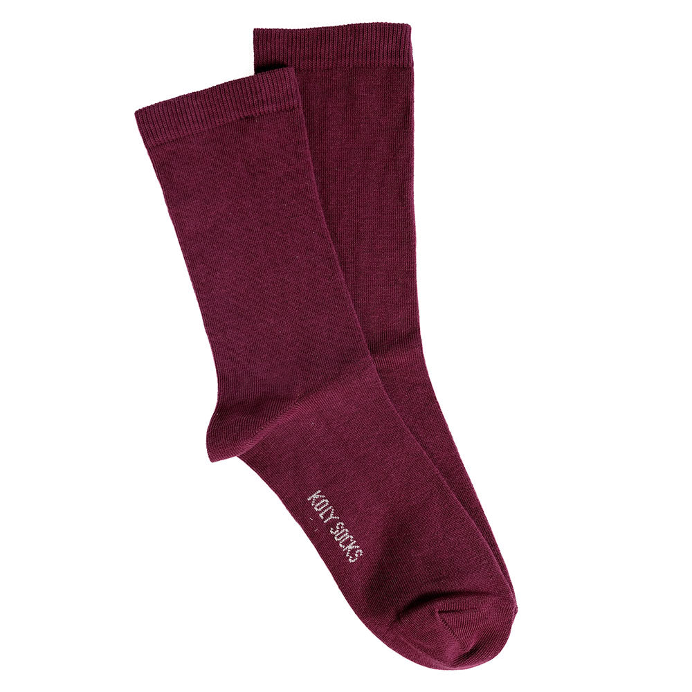 Jednobojne bordo čarape