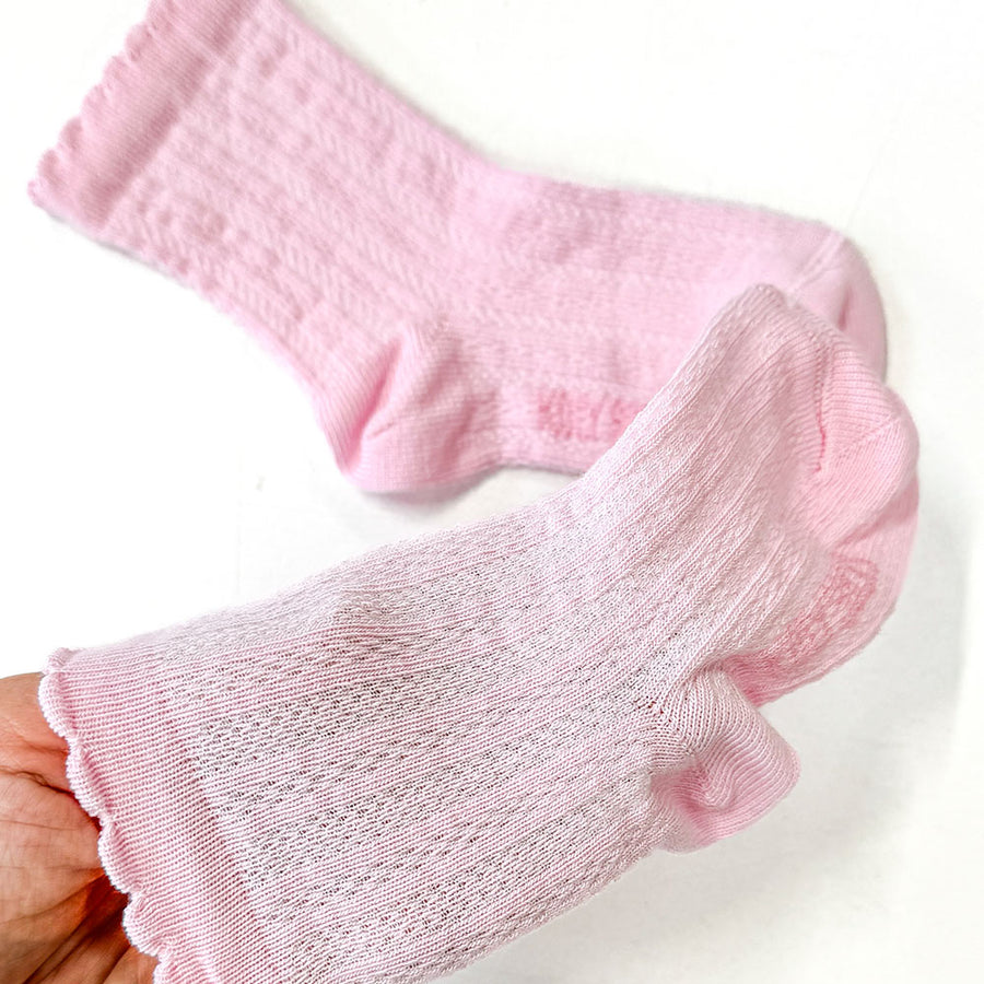 Pink svečane rebraste čarape